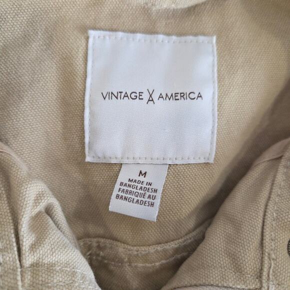 Vintage X America Women's Tan Canvas Chore Anorak Jacket Medium - Picture 3 of 8